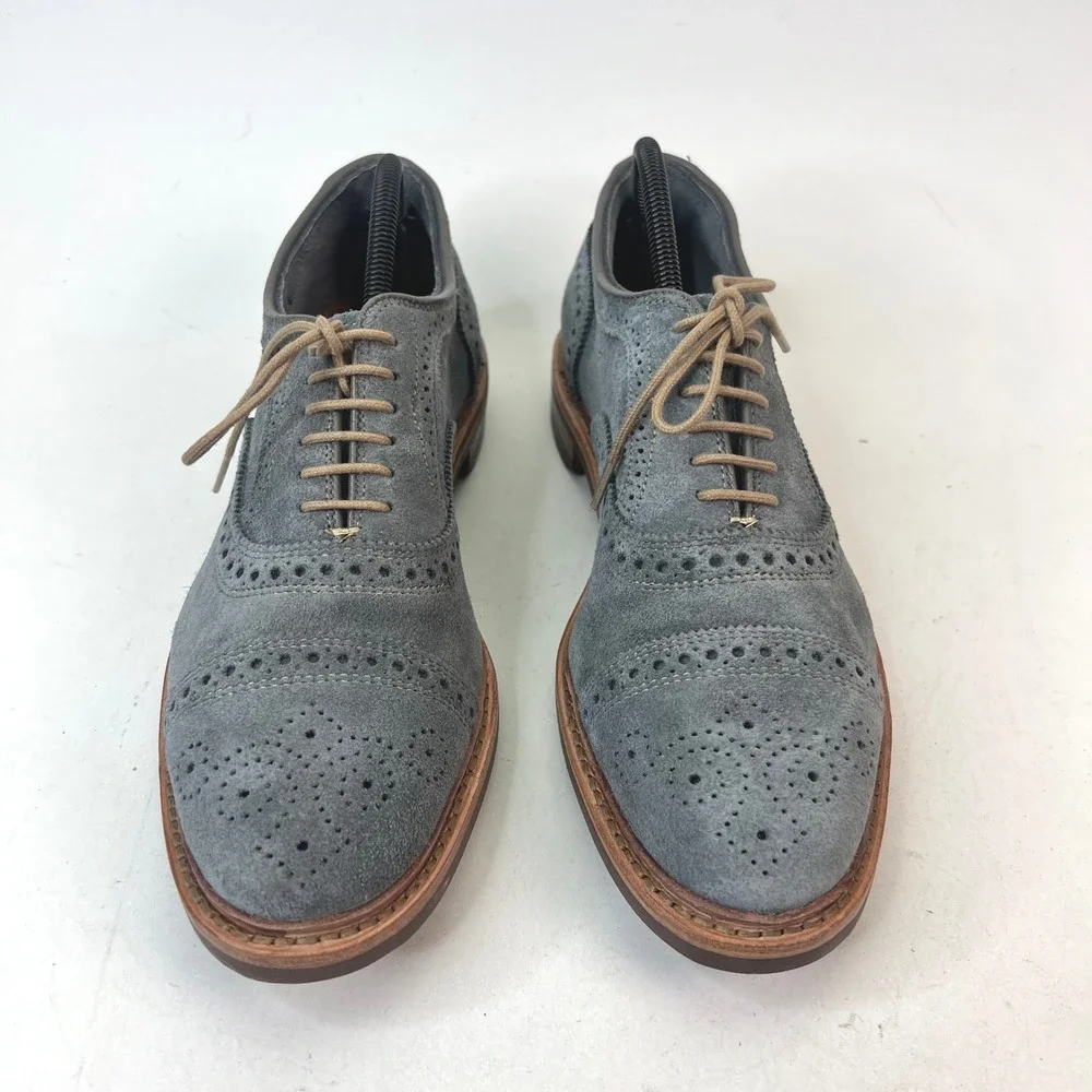 Allen Edmonds Strandmok Cap-toe Oxford Suede Shoes Men‎ 9D Grey